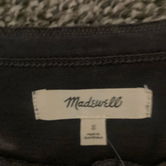 NWT Women’s Madewell Garment Dyed Raglan Henley Tee/ small/coal - Picture 6 of 11